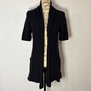 Anthropologie Sparrow cotton wool open front short sleeve cardigan sweater M